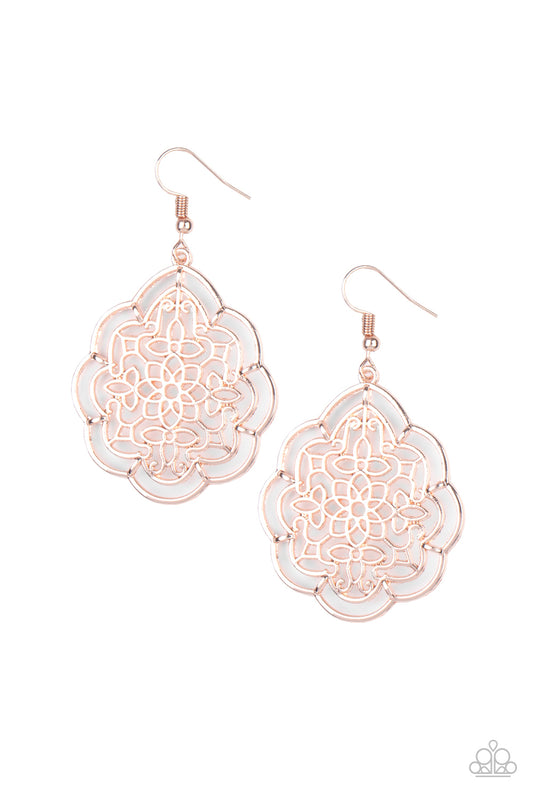Paparazzi Earrings - Tour de Taj Mahal - Rose Gold
