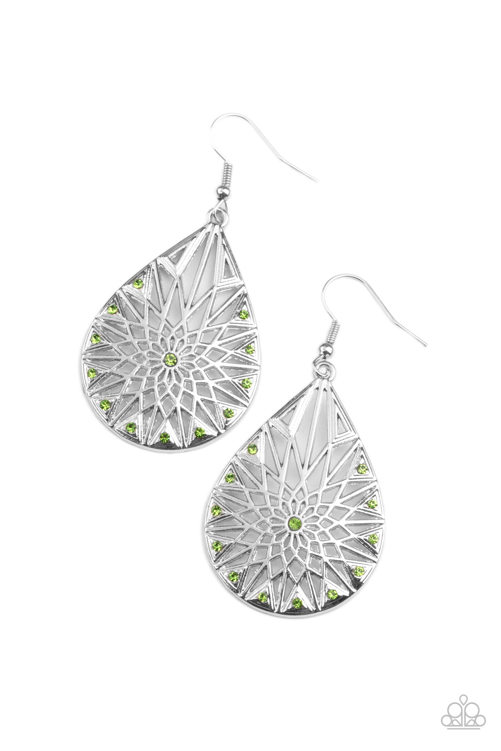 Paparazzi Earrings - Icy Mosaic - Green