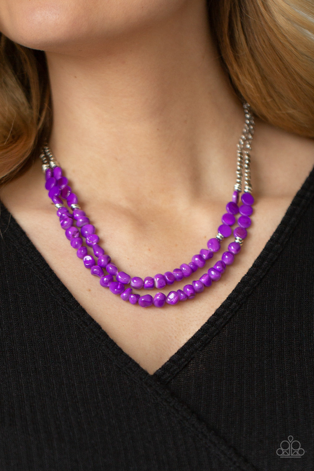 Paparazzi Necklaces - Staycation Status - Purple