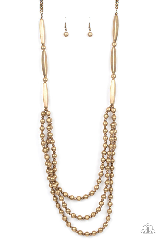 Paparazzi Necklaces - Beaded Beacon - Brass