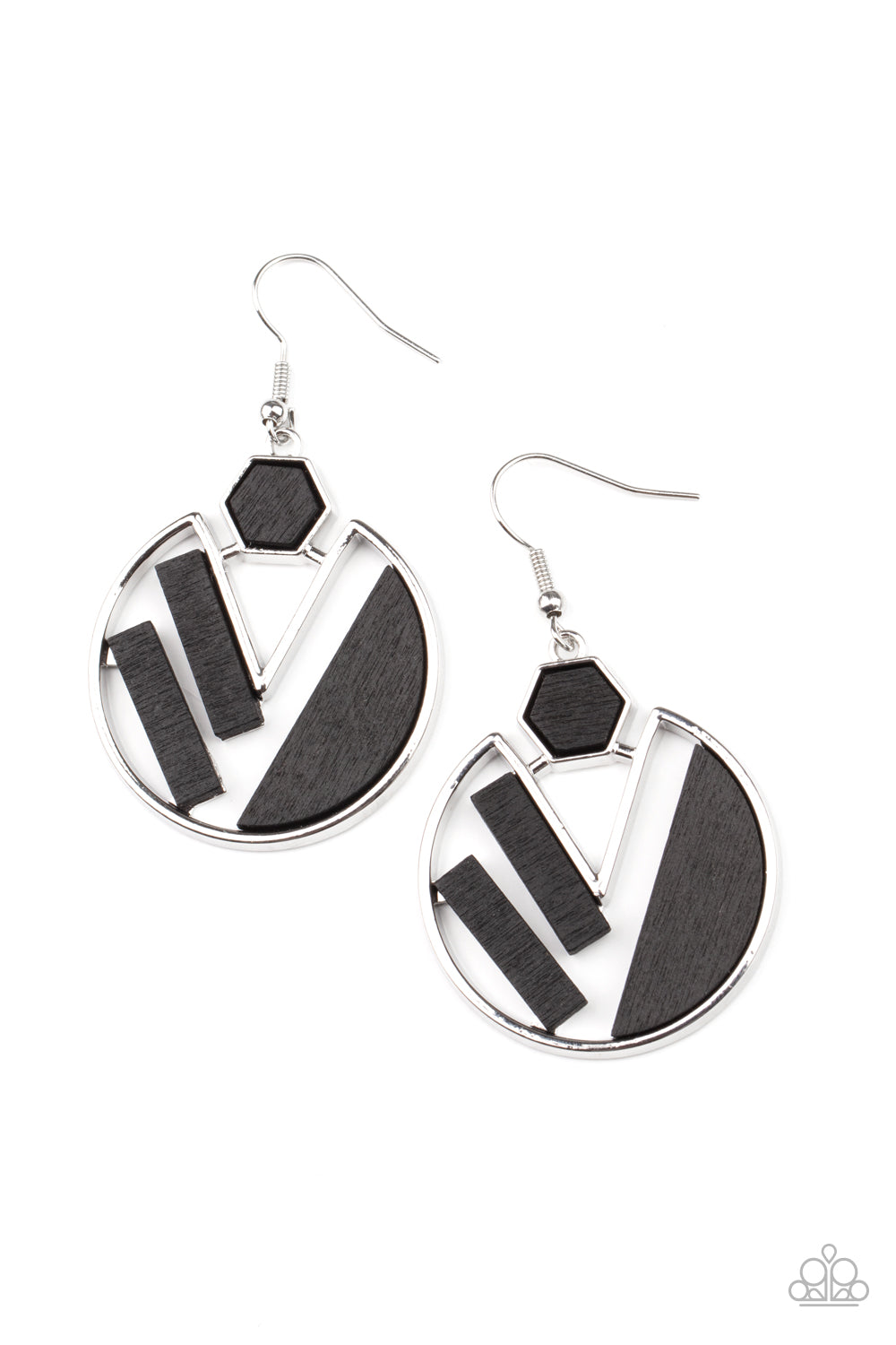 Paparazzi Earrings - Petrified Posh - Black