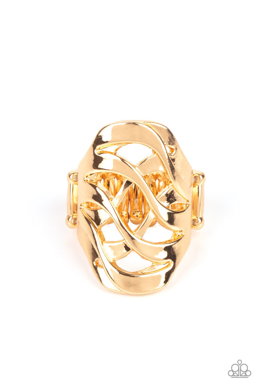 Paparazzi Rings - Open Fire - Gold