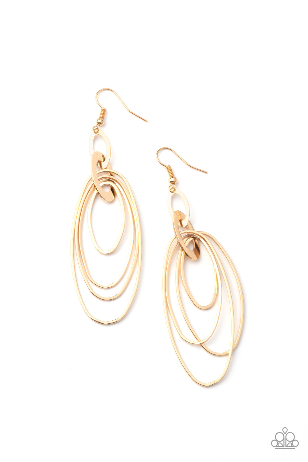 Paparazzi Earrings - Oval The Moon - Gold