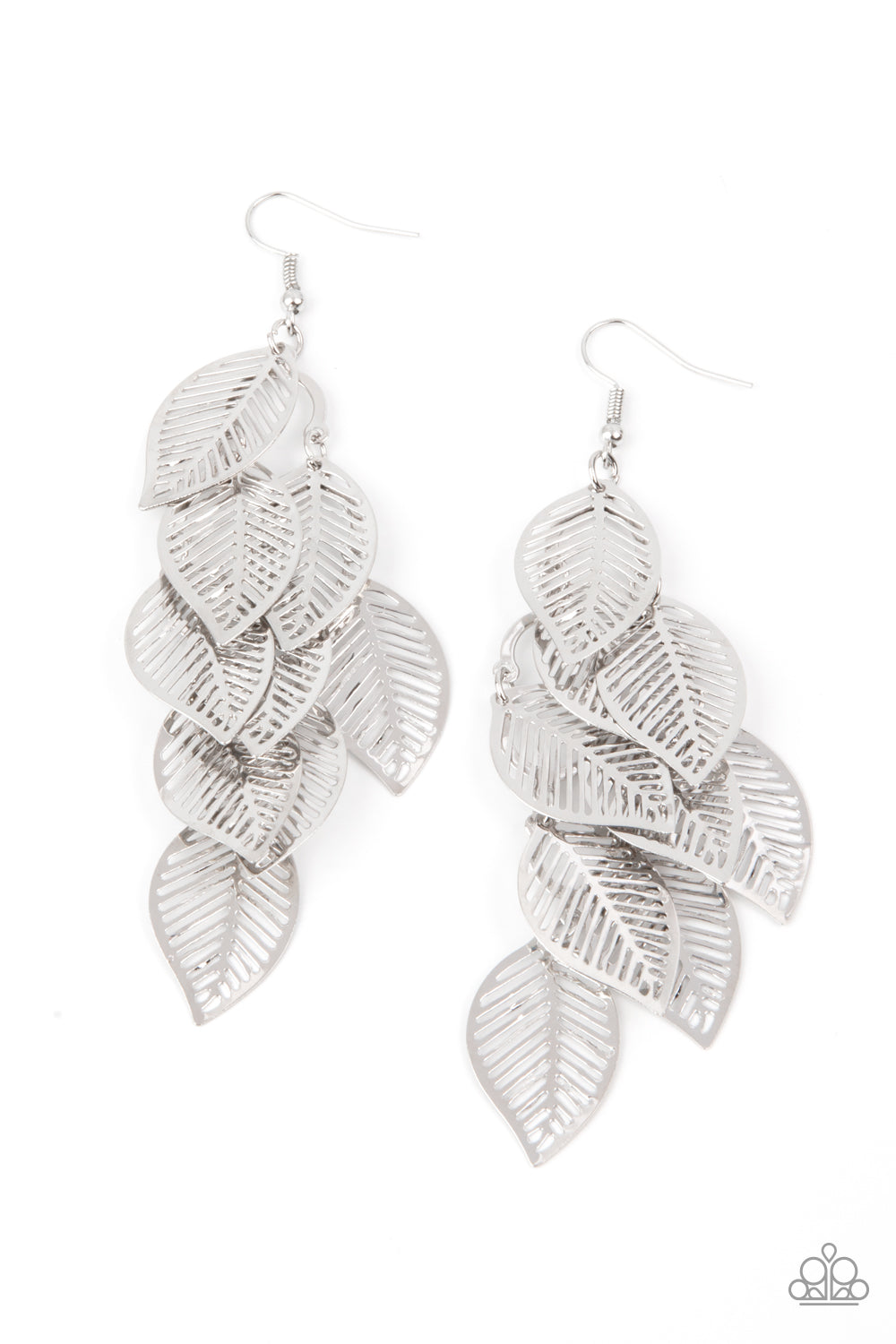 Paparazzi Earrings - Limitlessly Leafy - Silver