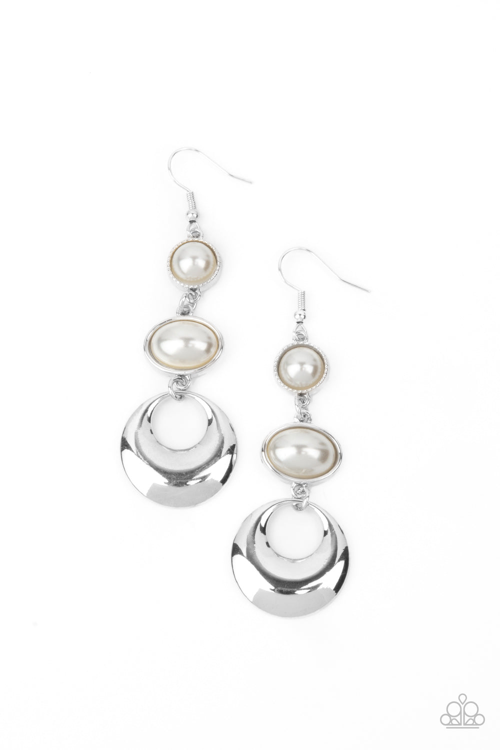 Paparazzi Earrings - Bubbling To The Surface - White