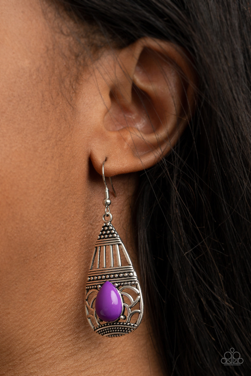 Paparazzi Earrings - Eastern Essence - Purple