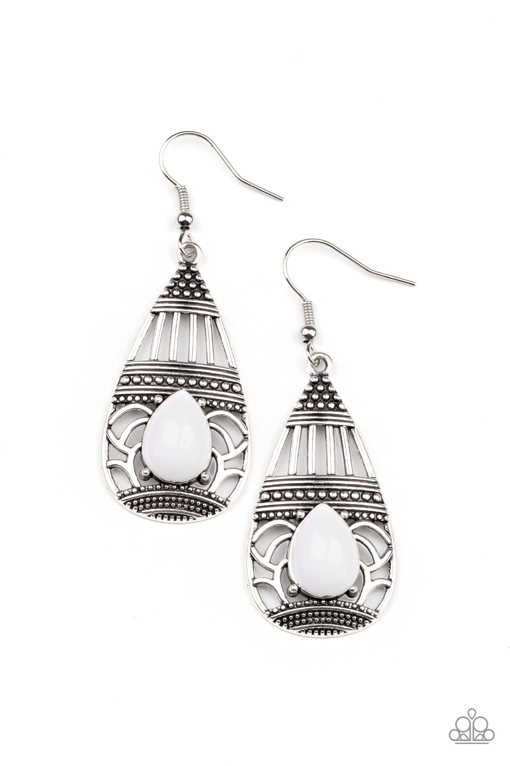 Paparazzi Earrings - Eastern Essence - White