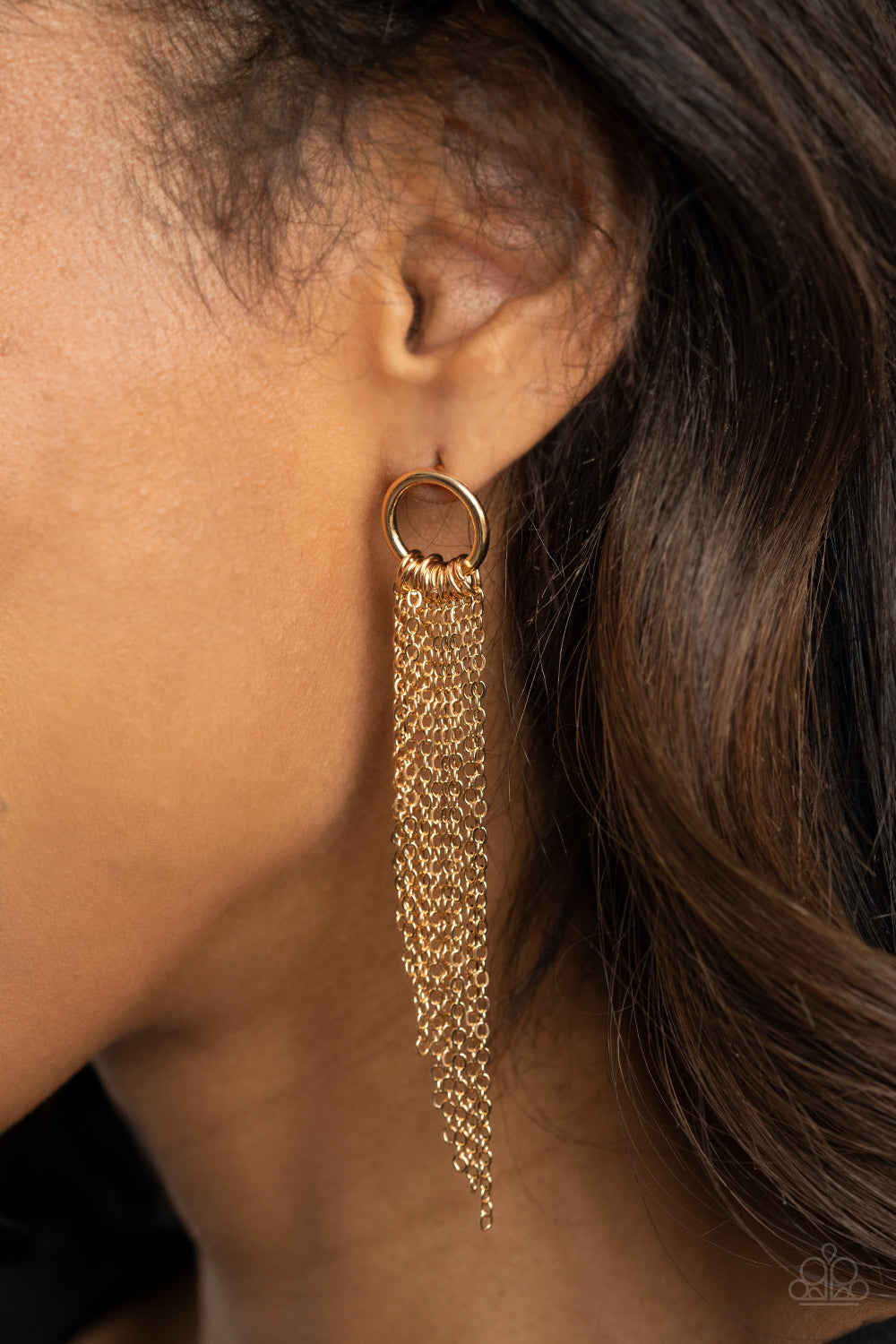 Paparazzi Earrings - Divinely Dipping - Gold