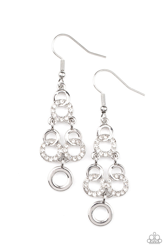Paparazzi Earrings - Luminously Linked - White
