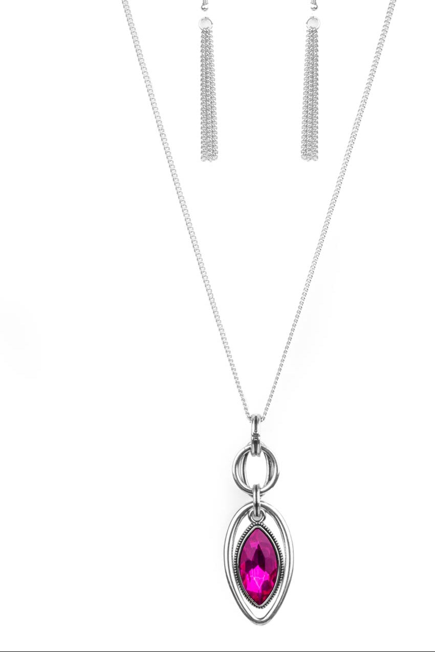 Paparazzi Necklaces - Glamorously Glaring - Pink