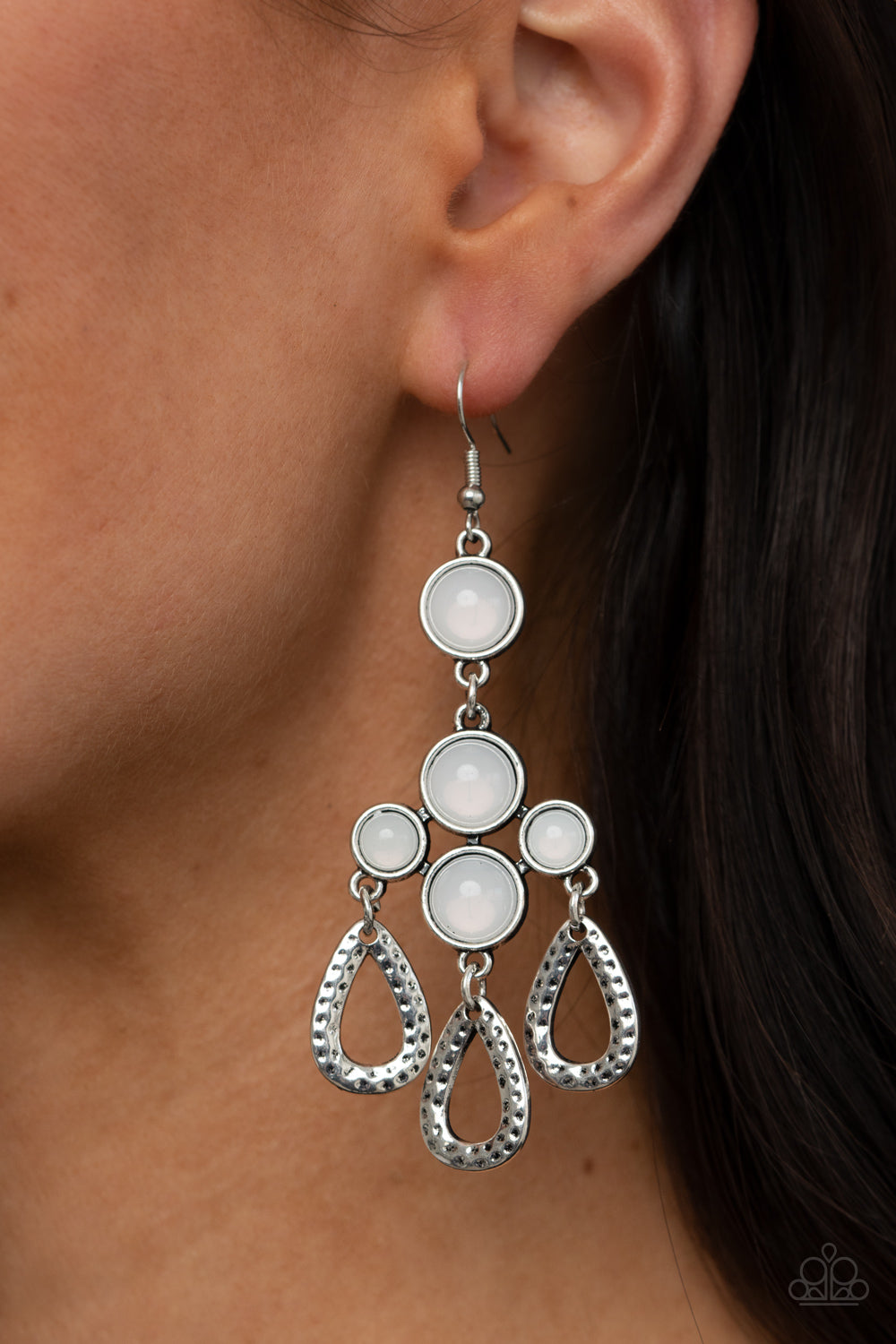 Paparazzi Earrings - Mediterranean Magic - White