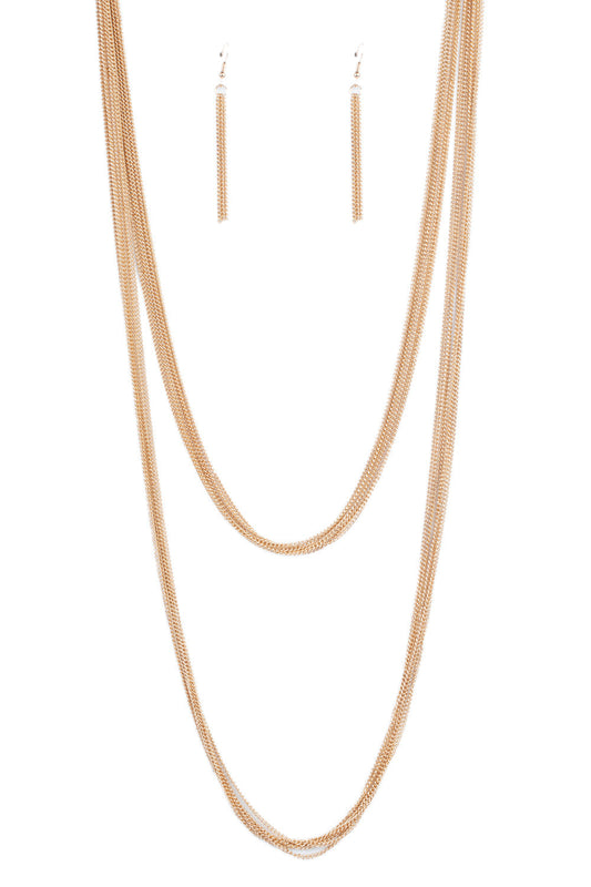 Paparazzi Necklaces - Save Your Tiers - Gold