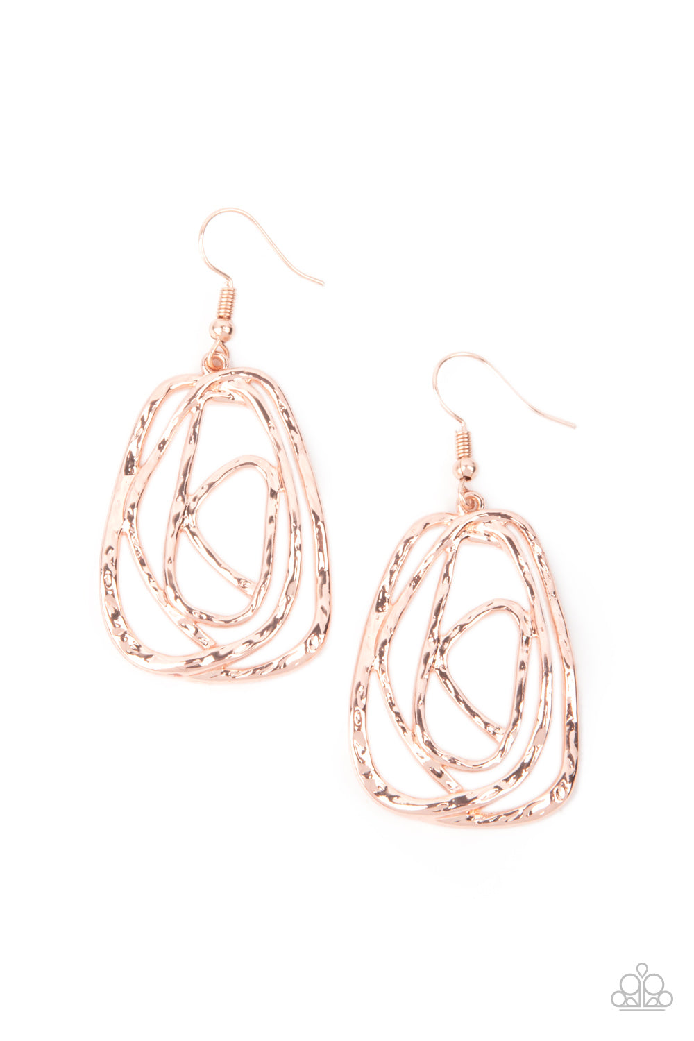 Paparazzi Earrings - Artisan Relic - Rose Gold