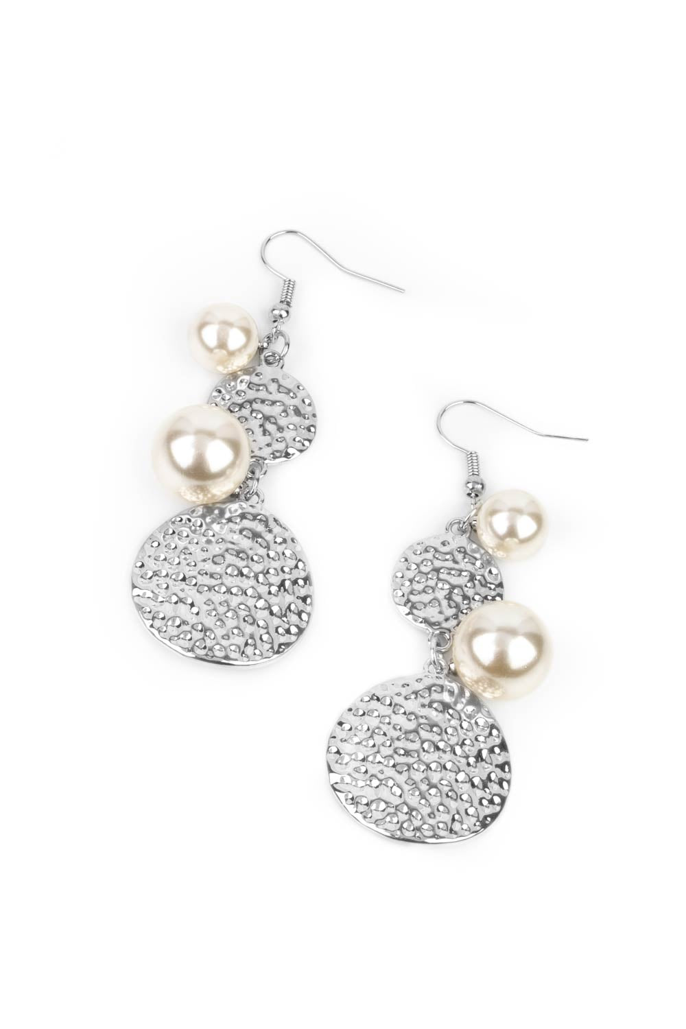 Paparazzi Earrings - Pearl Dive - White