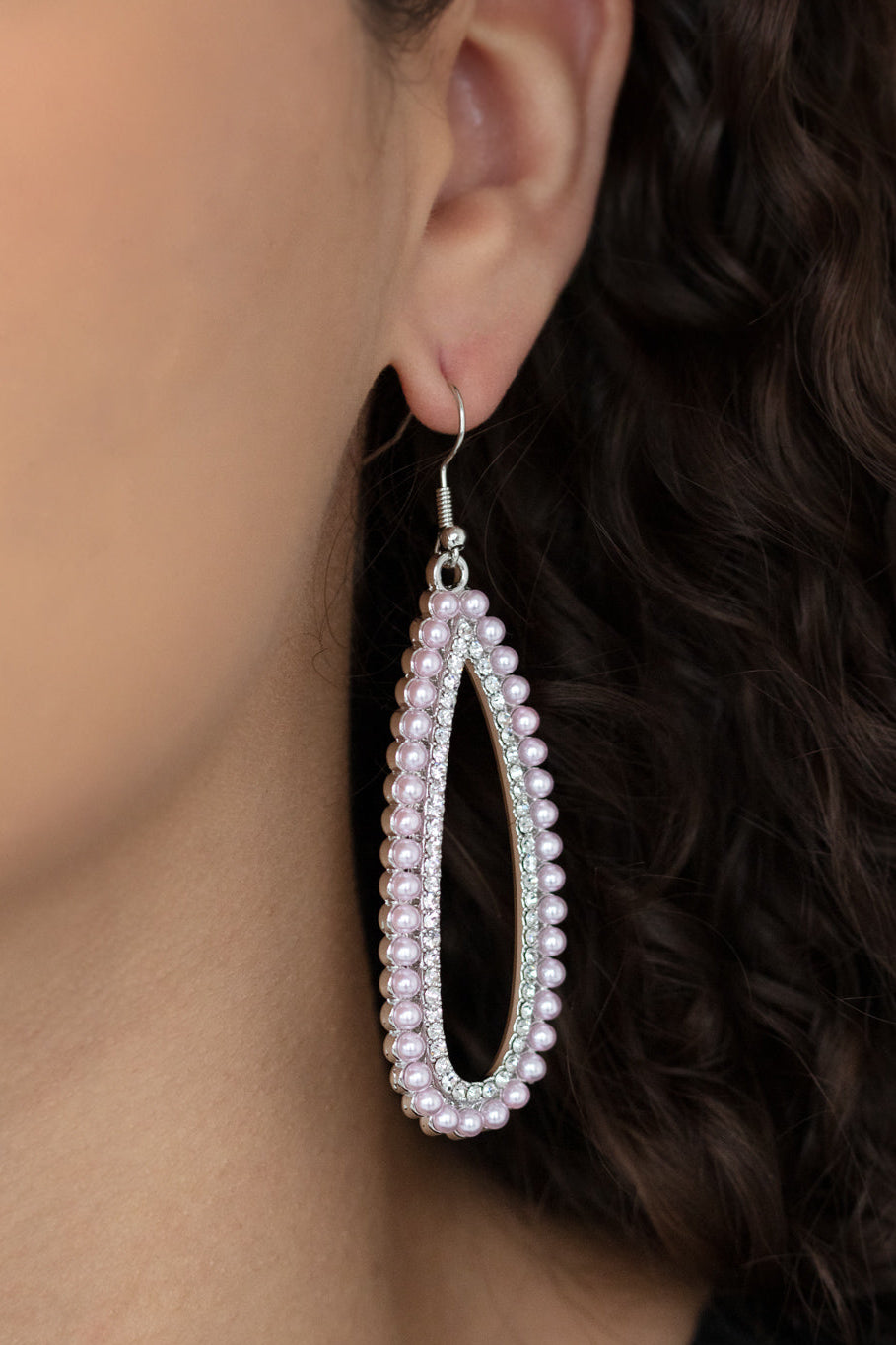 Paparazzi Earrings - Glamorously Glowing - Pink