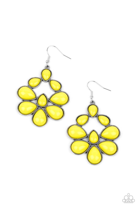 Paparazzi Earrings - In Crowd Couture - Yellow