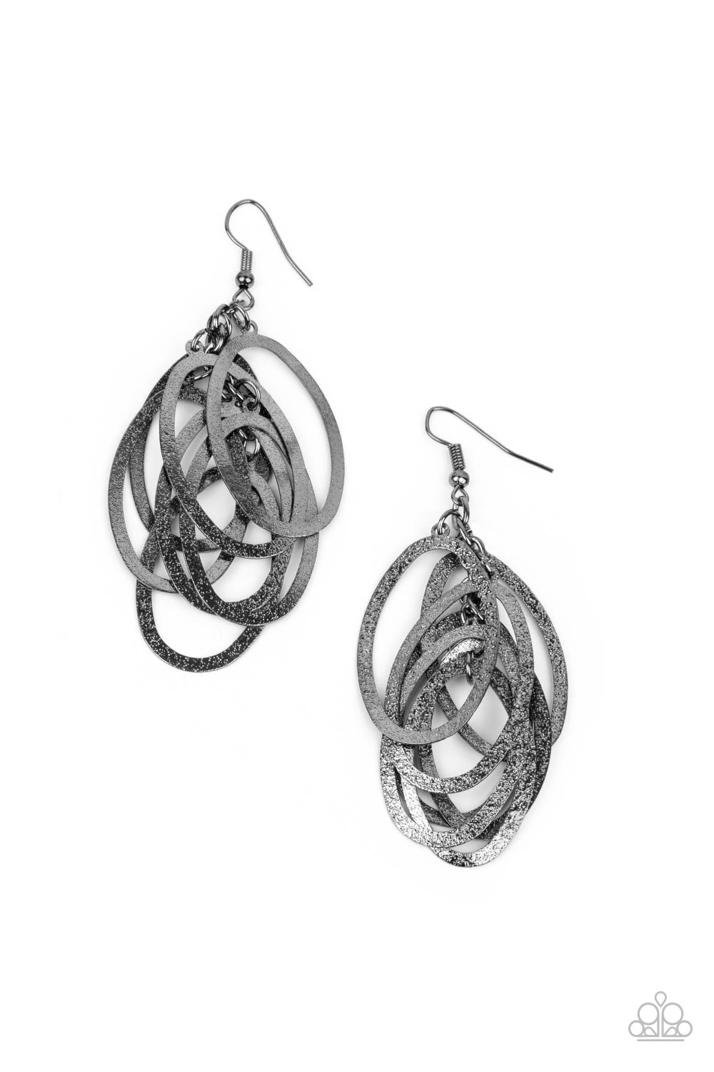 Paparazzi Earrings - Mind Oval Matter - Black