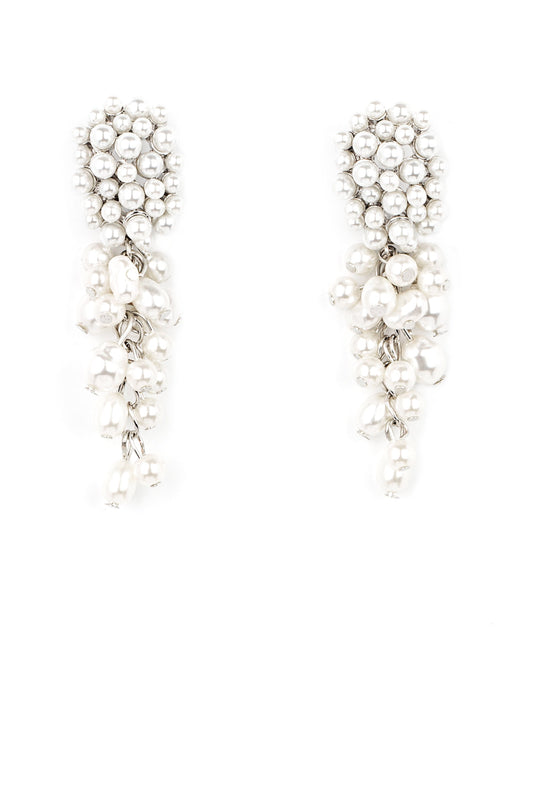 Paparazzi Earrings - Fabulously Flattering - White