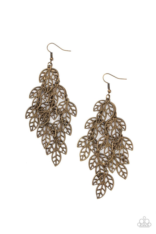 Paparazzi Earrings - The Shakedown - Brass