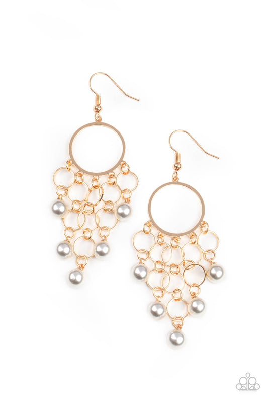 Paparazzi Earrings - When Life Gives You Pearls - Gold