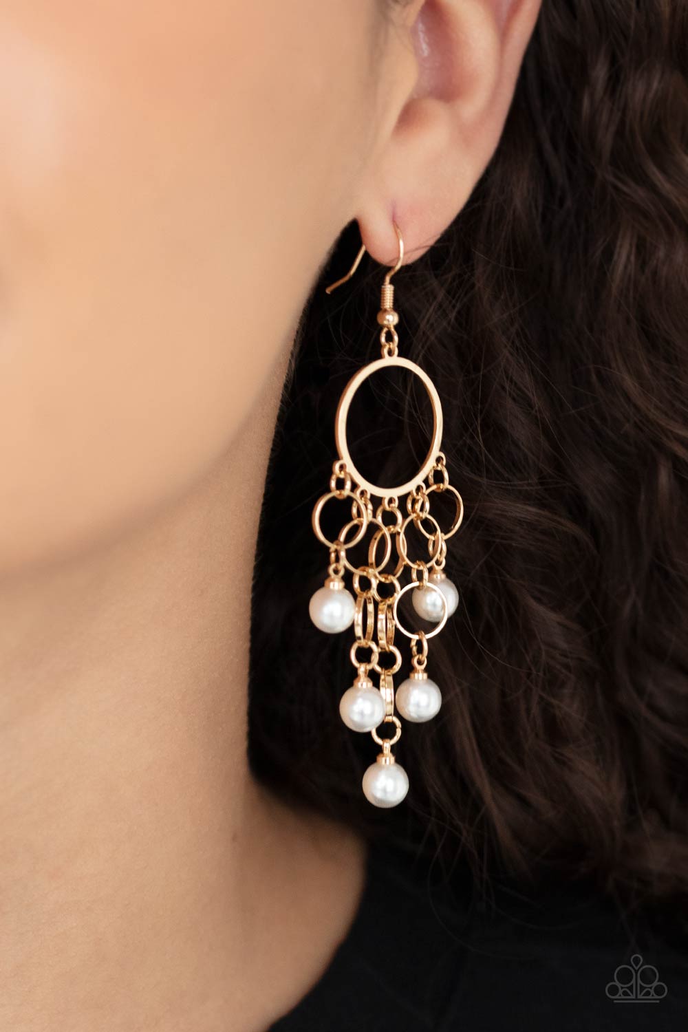 Paparazzi Earrings - When Life Gives You Pearls - Gold