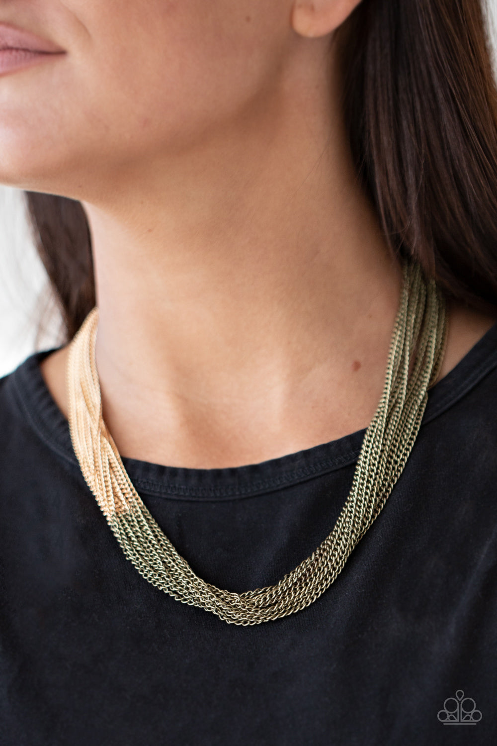 Paparazzi Necklaces - Metallic Merger - Brass