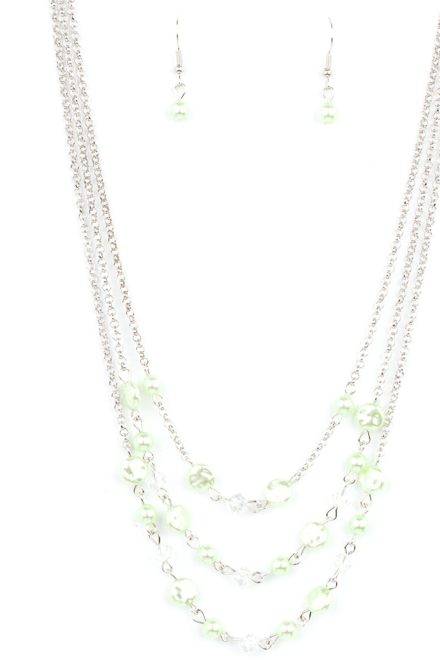 Paparazzi Necklaces - Let The Record Glow - Green