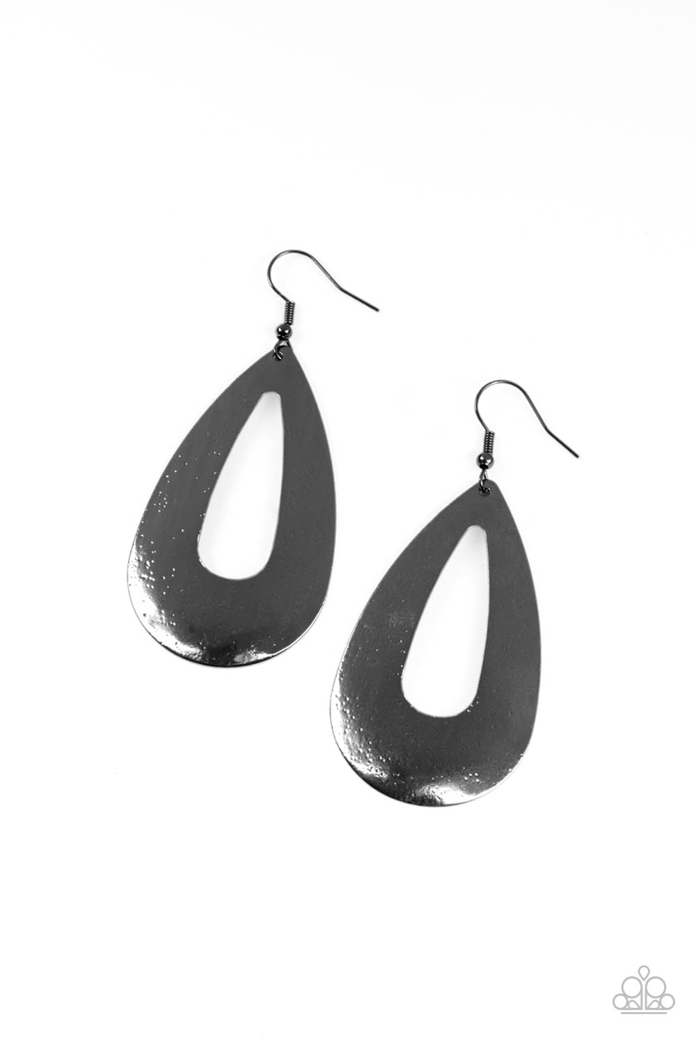 Paparazzi Earrings - Hand It Oval! - Black