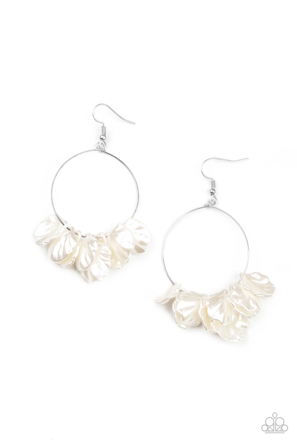 Paparazzi Earrings - Sailboats and Seashells - White