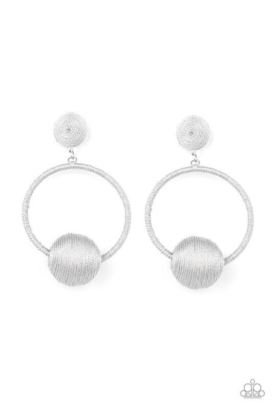 Paparazzi Earrings - Social Sphere - Silver
