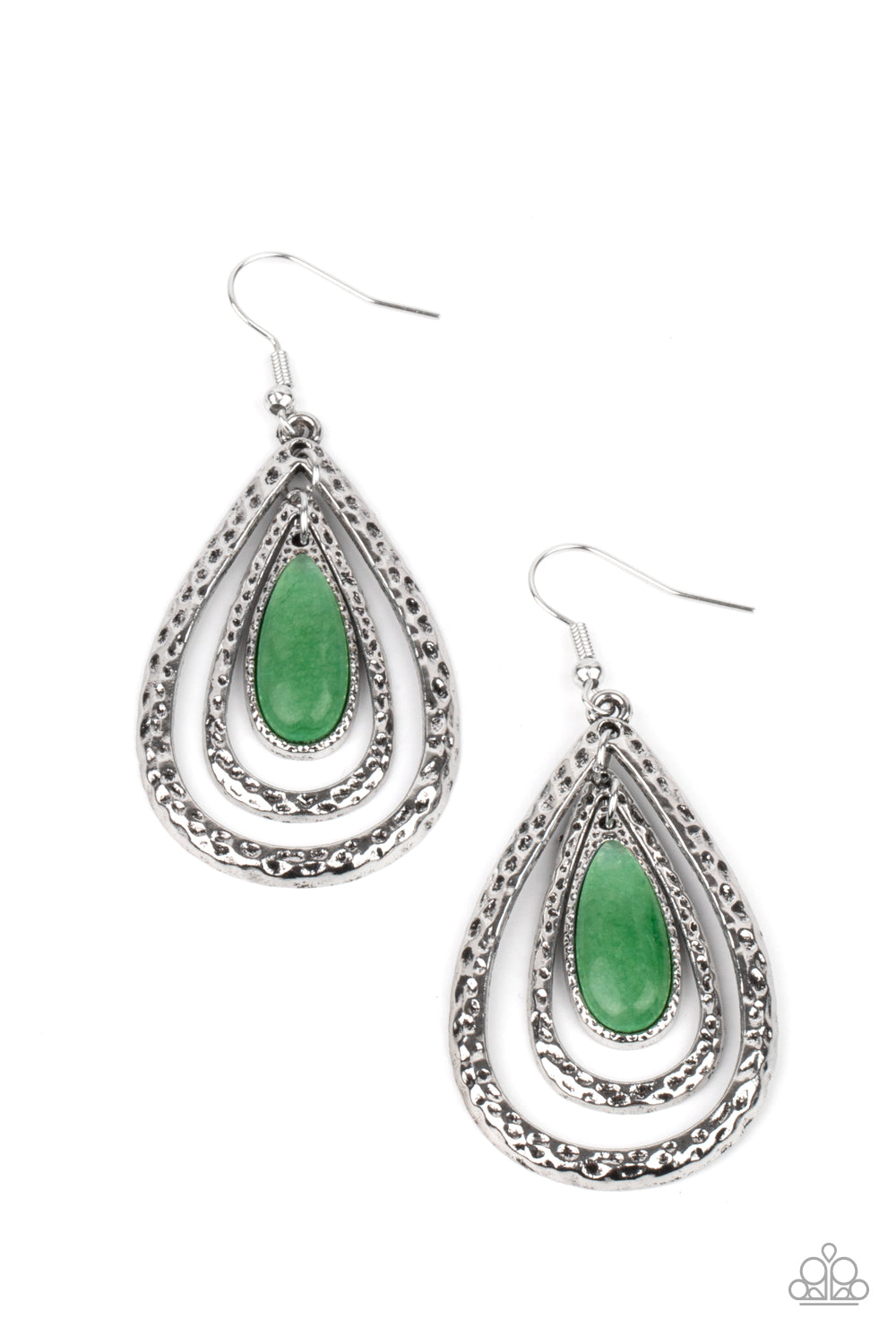 Paparazzi Earrings - Teardrop Torrent - Green