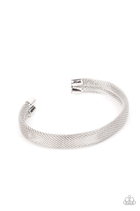 Paparazzi Men's Collection - Ready, Willing and Cable - Silver Cuff