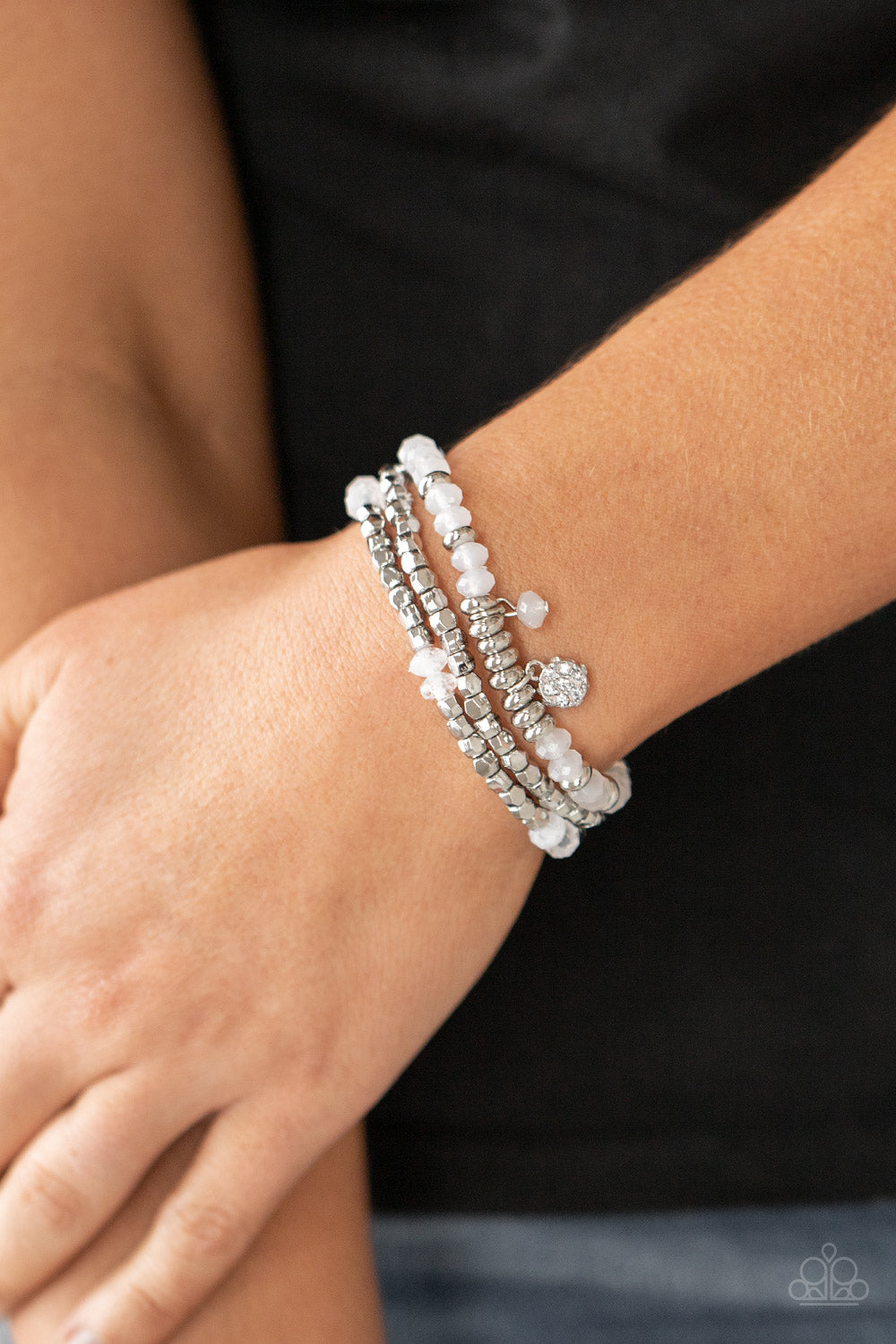 Paparazzi Bracelets - Glacial Glimmer - White