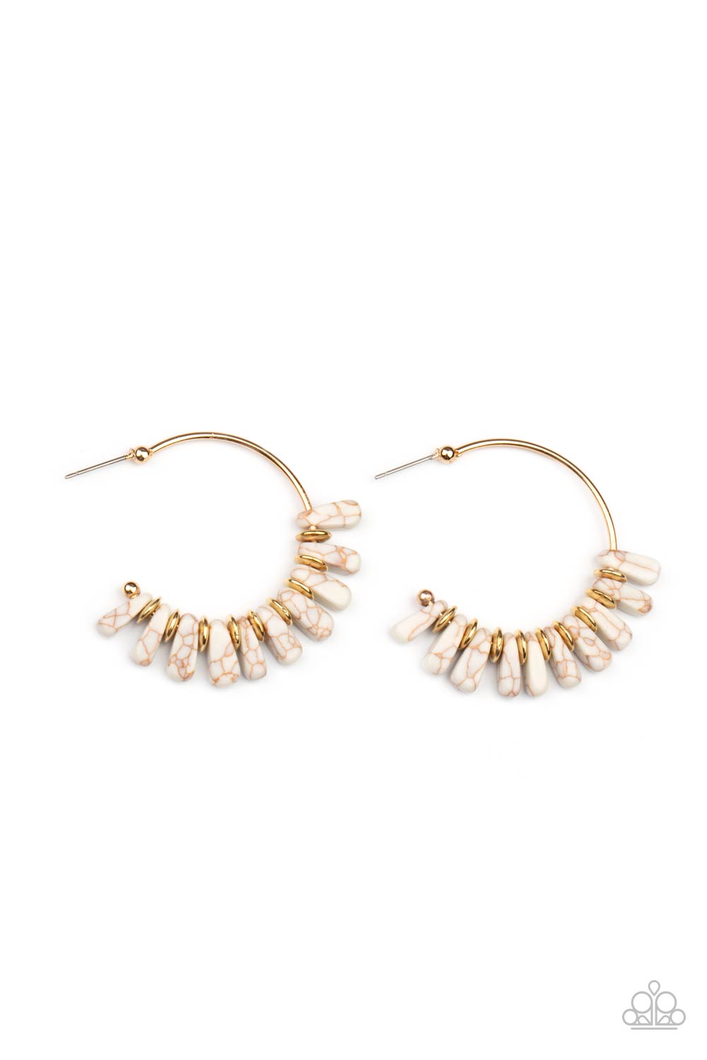 Paparazzi Earrings - Poshly Primitive - White