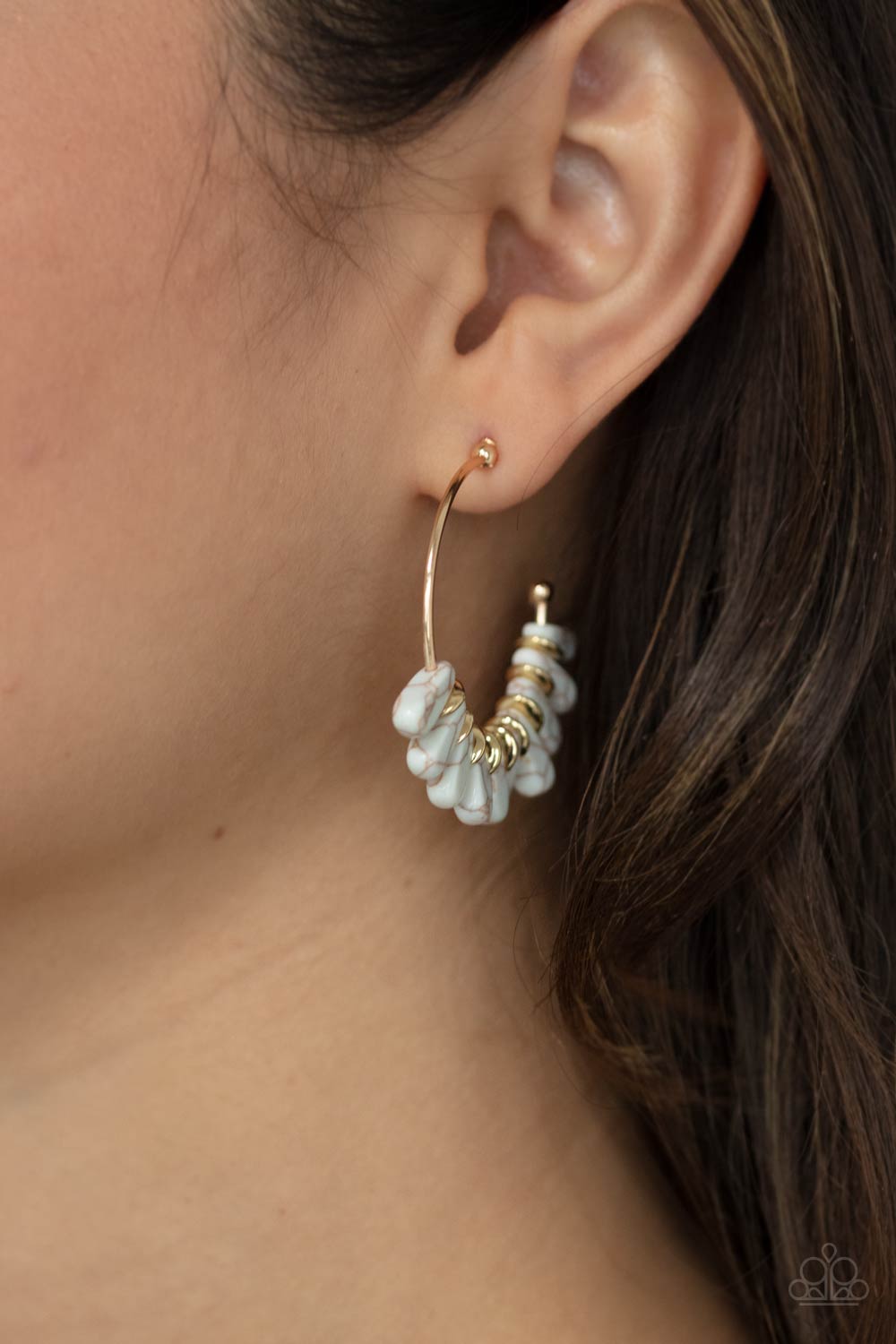 Paparazzi Earrings - Poshly Primitive - White