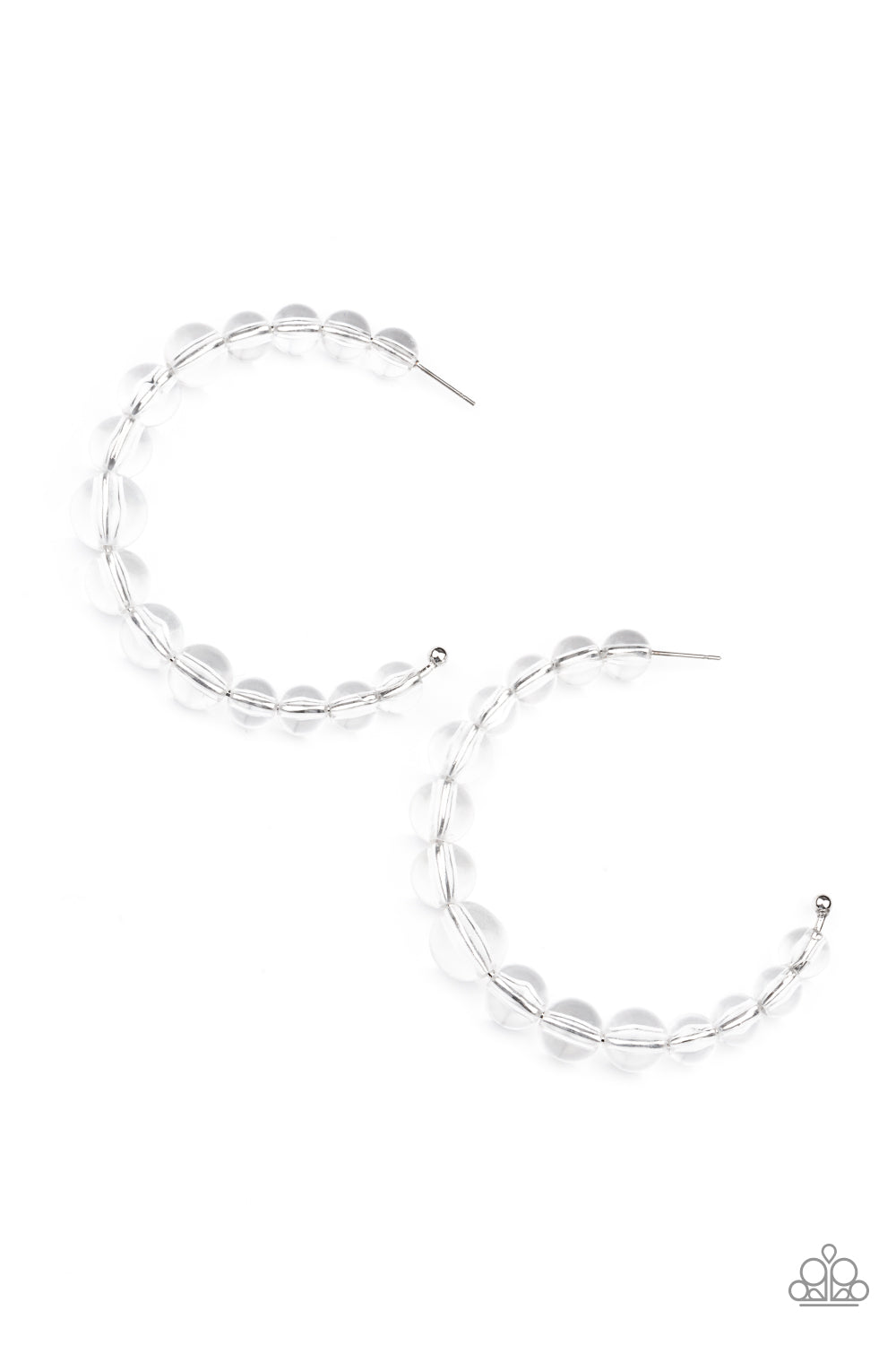 Paparazzi Earrings - In The Clear - White