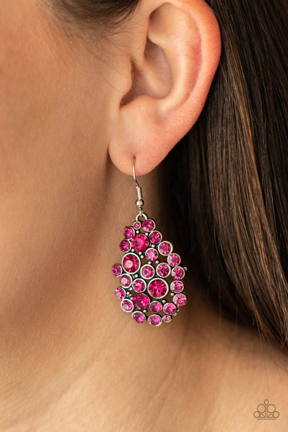 Paparazzi Earrings - Smolder Effect - Pink