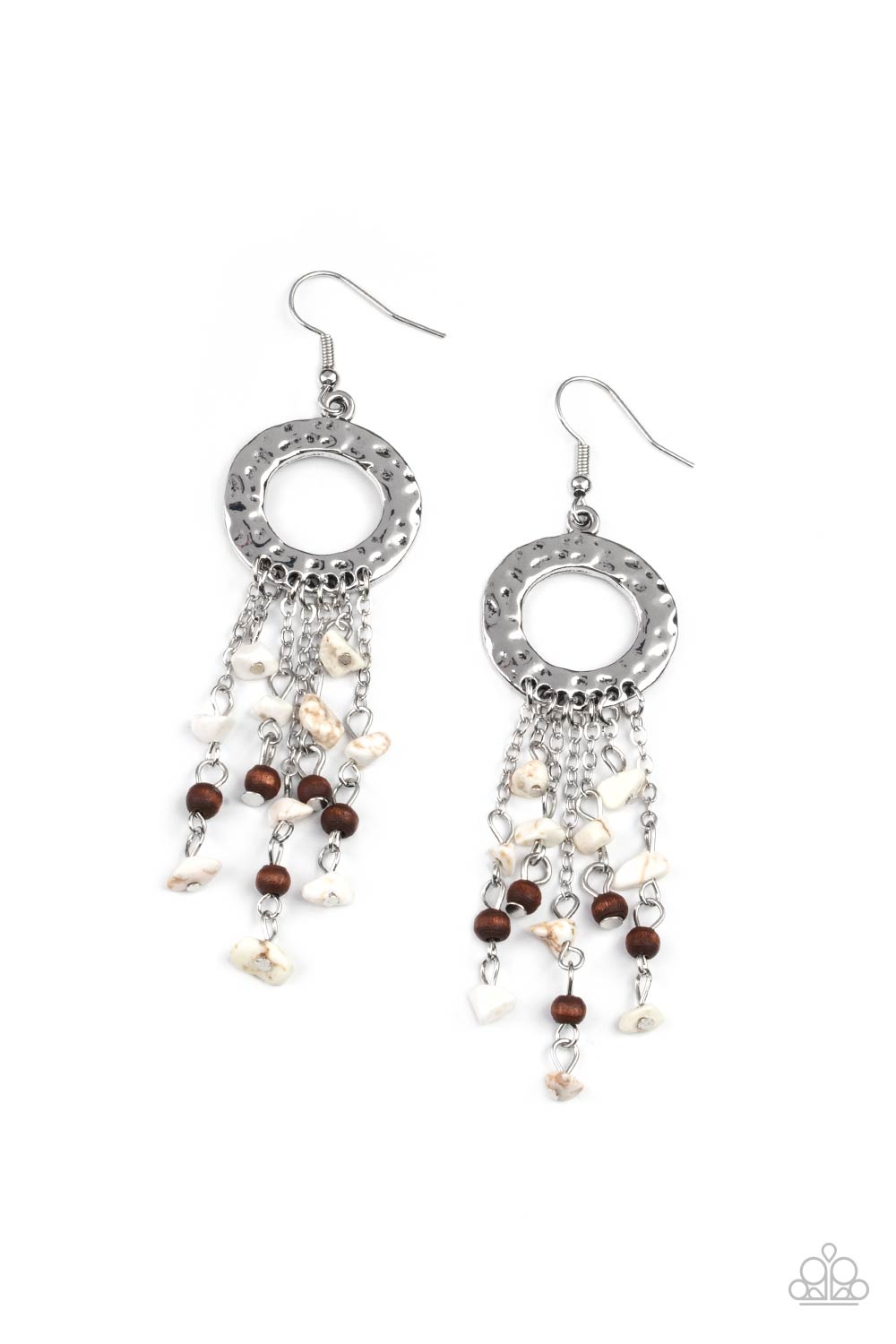 Paparazzi Earrings - Primal Prestige - White