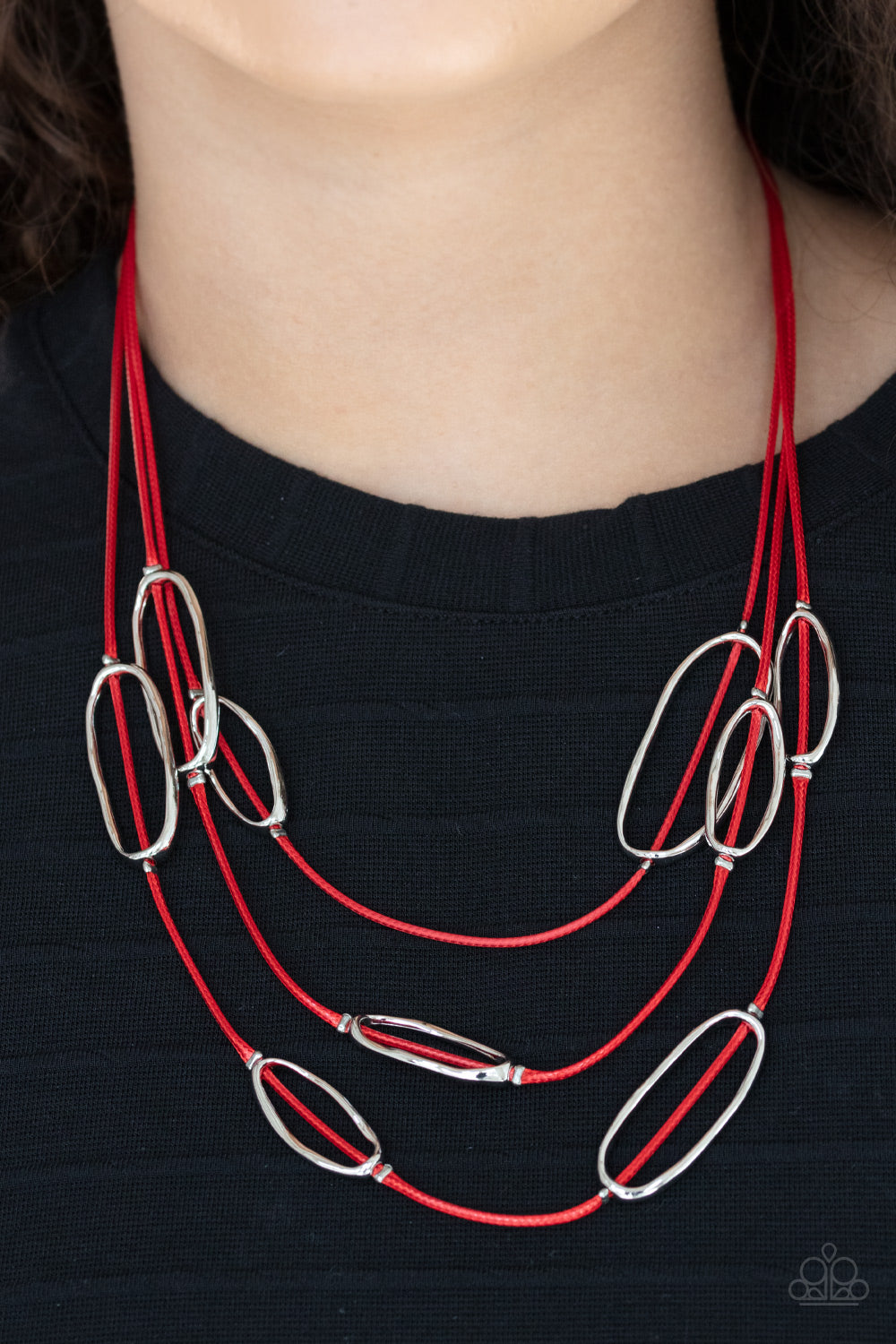 Paparazzi Necklaces - Check Your Cord-inates - Red