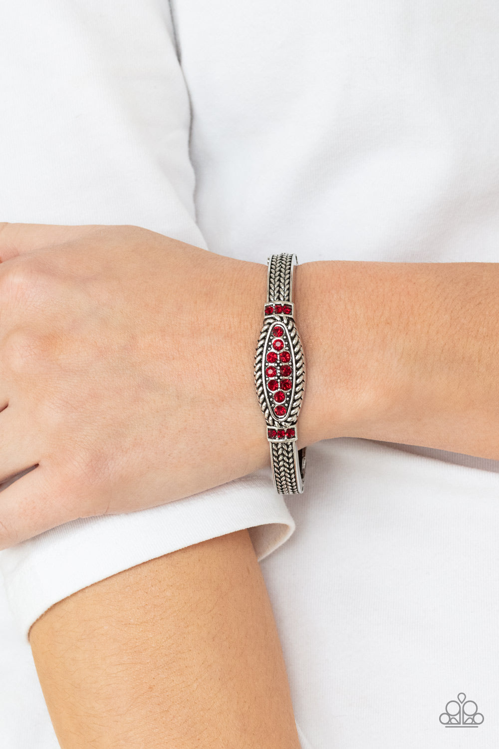 Paparazzi Bracelets - Locked in Luster - Red