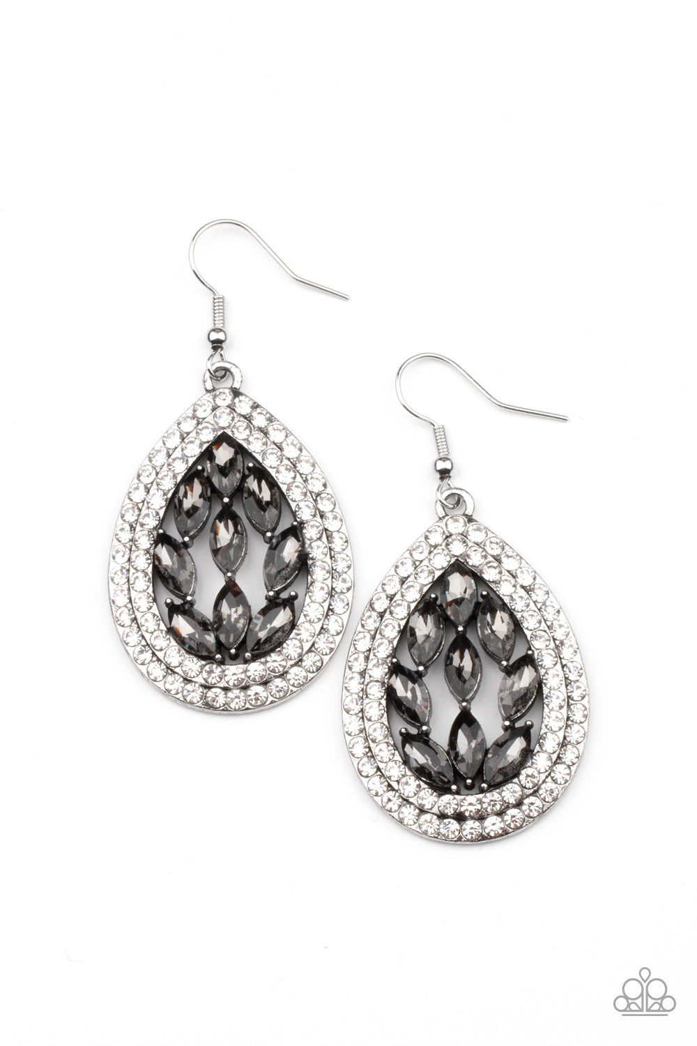 Paparazzi Earrings - Encased Elegance - Silver