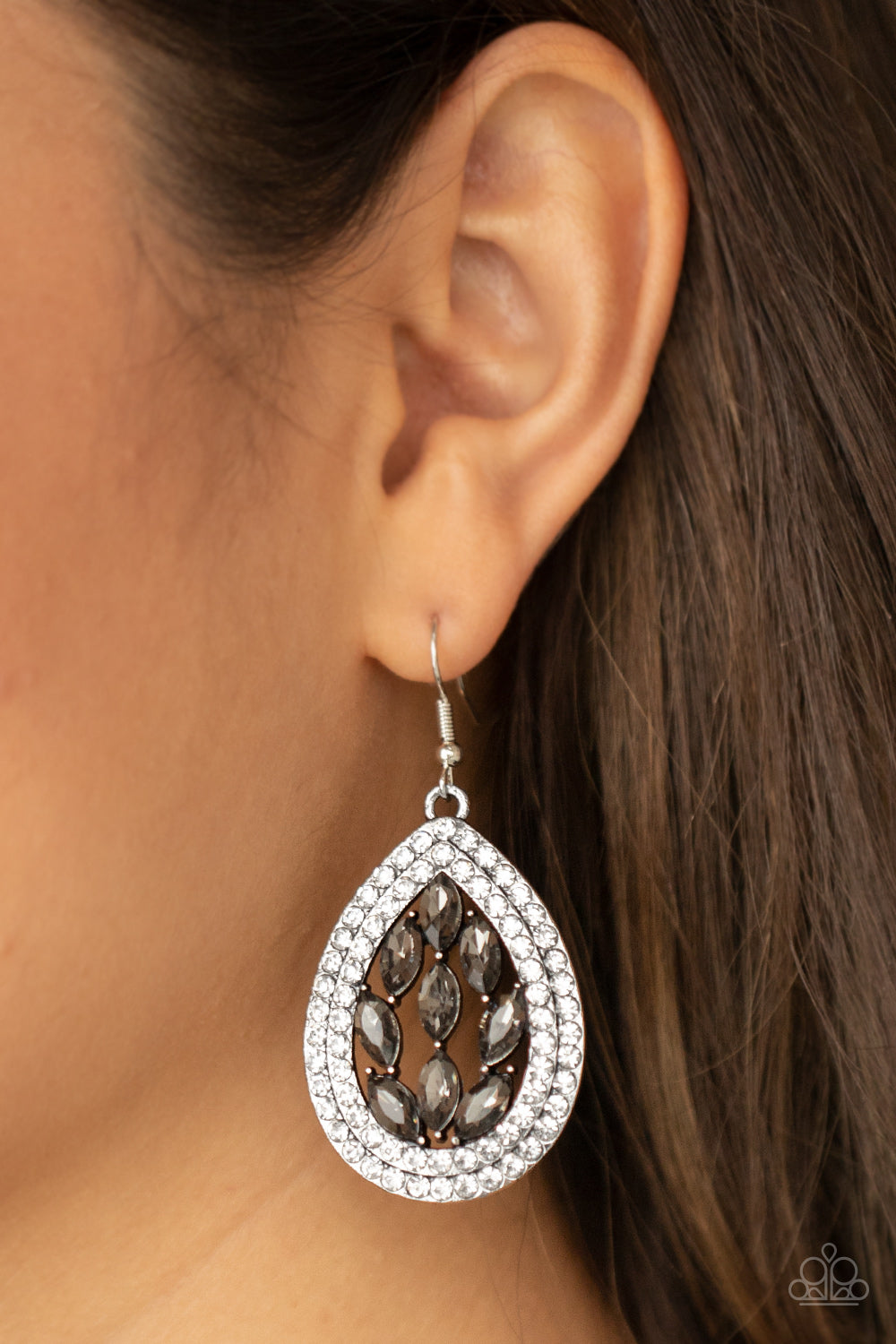 Paparazzi Earrings - Encased Elegance - Silver