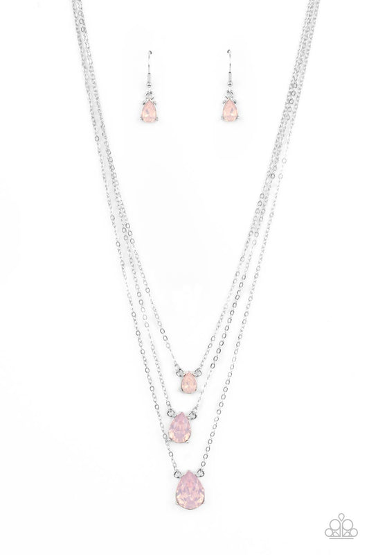 Paparazzi Necklaces - Dewy Drizzle  - Pink