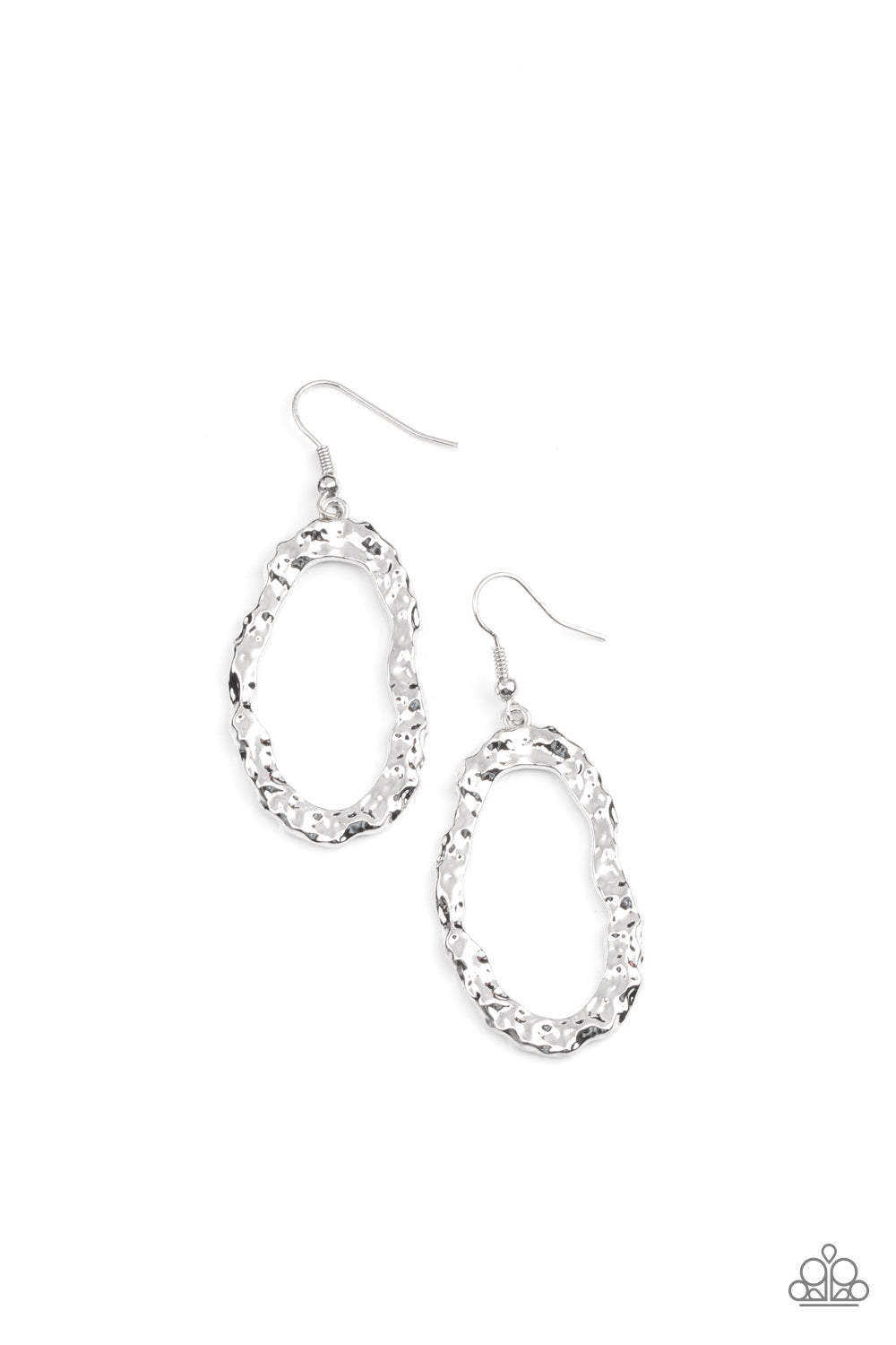 Paparazzi Earrings - Artifact Checker - Silver