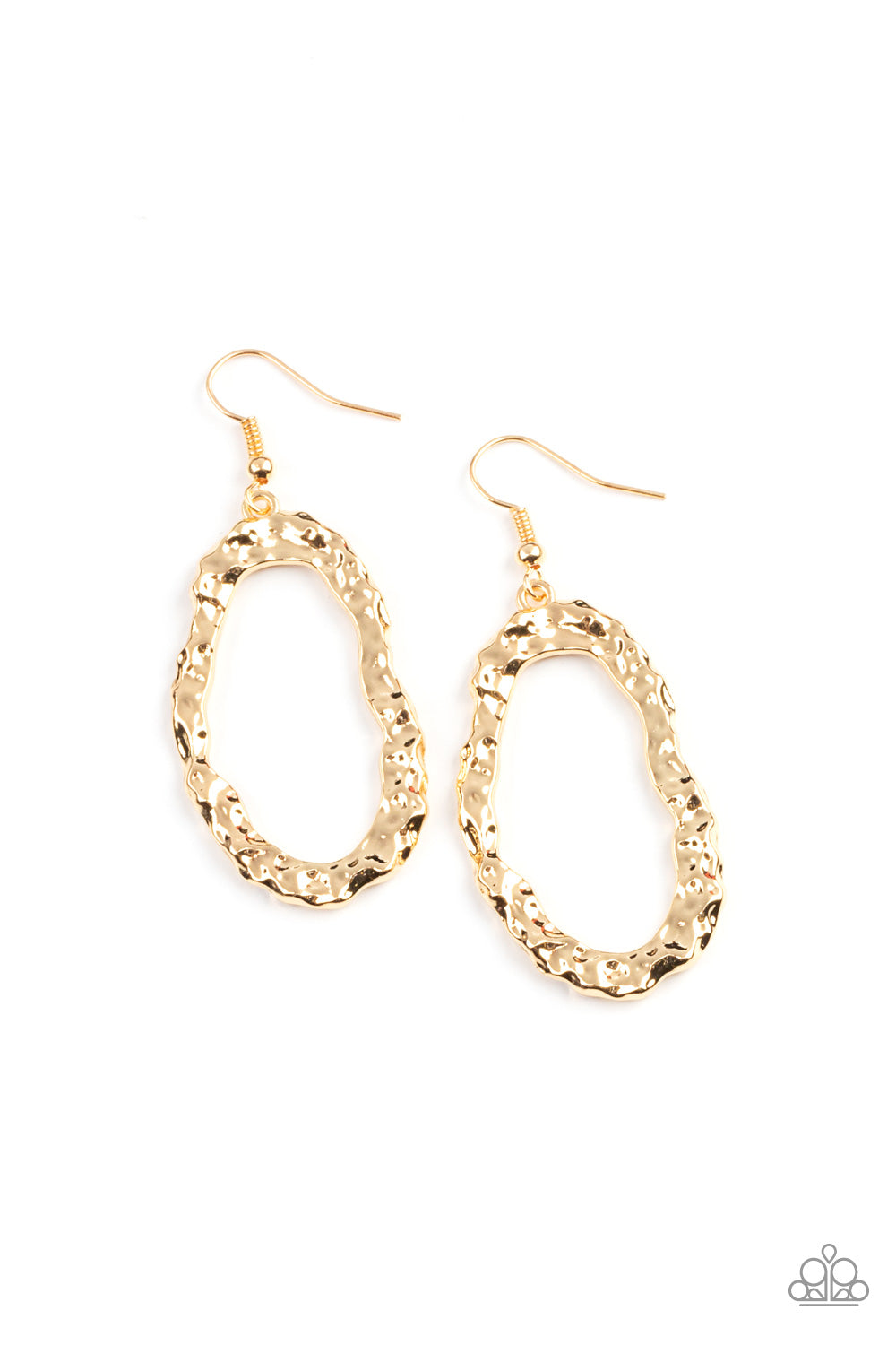 Paparazzi Earrings - Artifact Checker - Gold