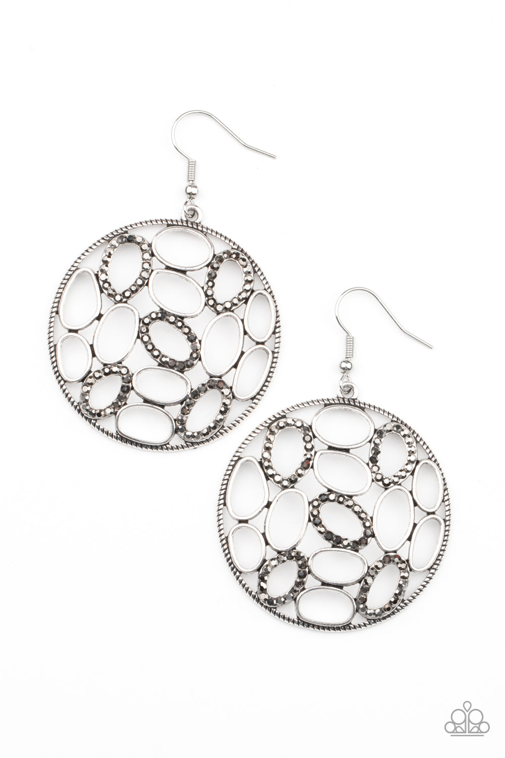 Paparazzi Earrings - Watch Oval Me - Silver