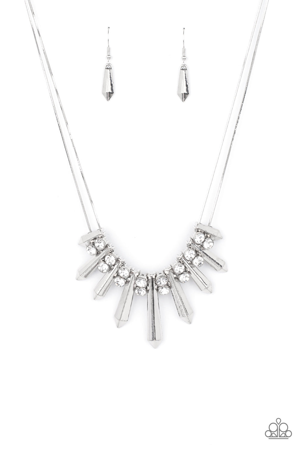 Paparazzi Necklaces - Dangerous Dazzle - White