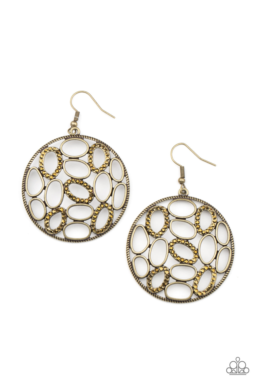 Paparazzi Earrings - Watch Oval Me - Brass