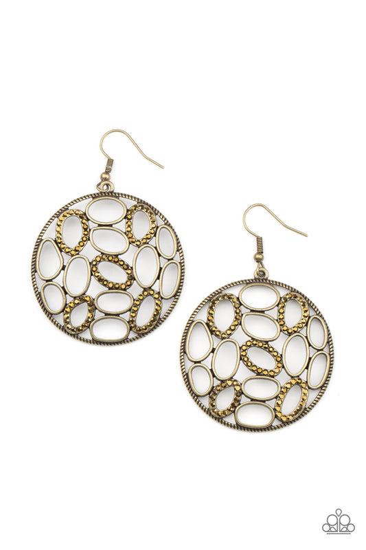 Paparazzi Earrings - Watch Oval Me - Brass