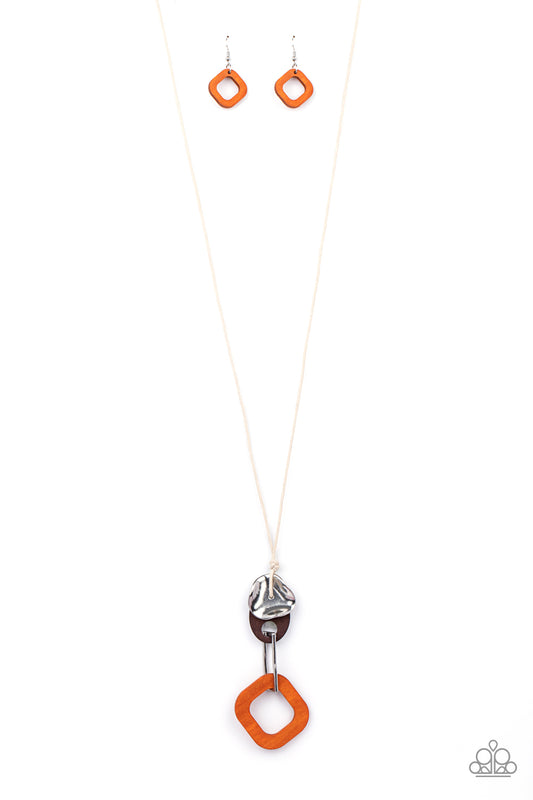 Paparazzi Necklaces - Top of the Wood Chain - Orange